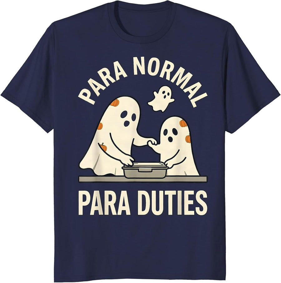 Para Normal Para Duties Funny Paraprofessional Halloween T-Shirt - Navy Blue