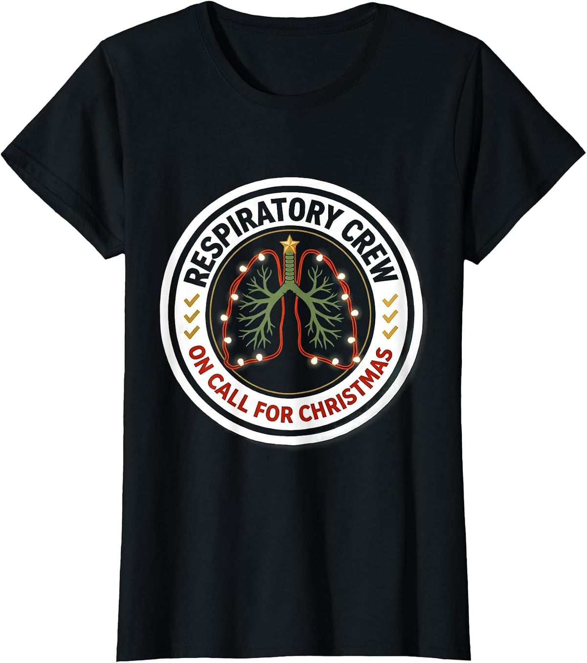 Respiratory Crew On Call For Christmas Respiratory Therapist T-Shirt - Black