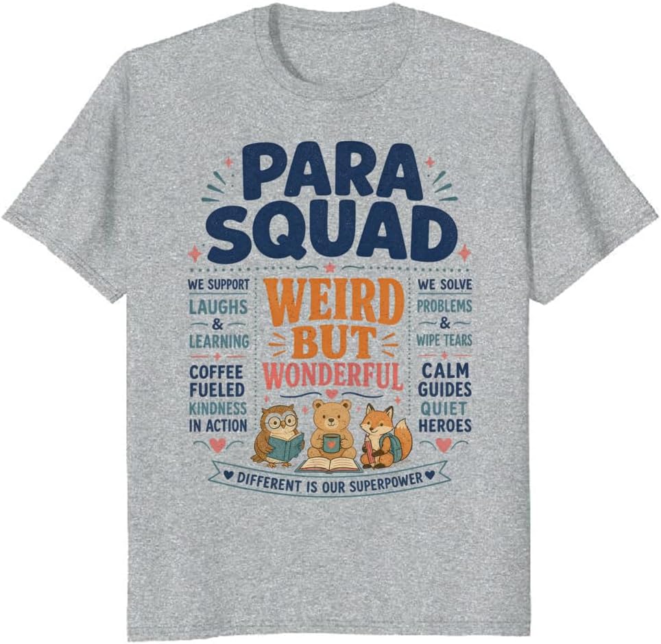 School Paraprofessional T-Shirt Character Builder Retro Seal Tee - S6