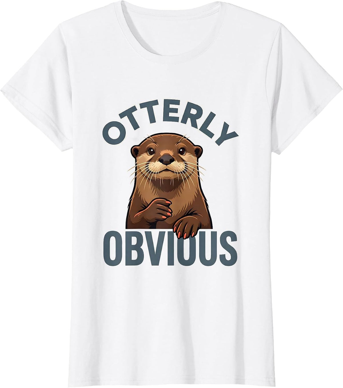 Otterly Obvious Funny Otter Lover Gift For Kids Teens T-Shirt - White