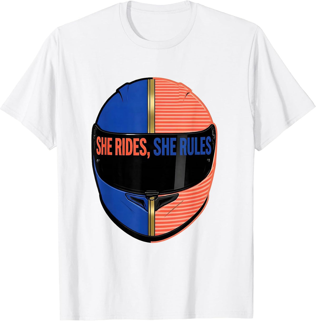Men's She Rides She Rules Equestrian Cowgirl Design T-Shirt - White