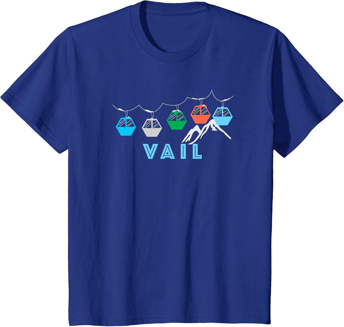 Vail Ski Mountain Gondola - Vail, Colorado T-Shirt - Royal Blue