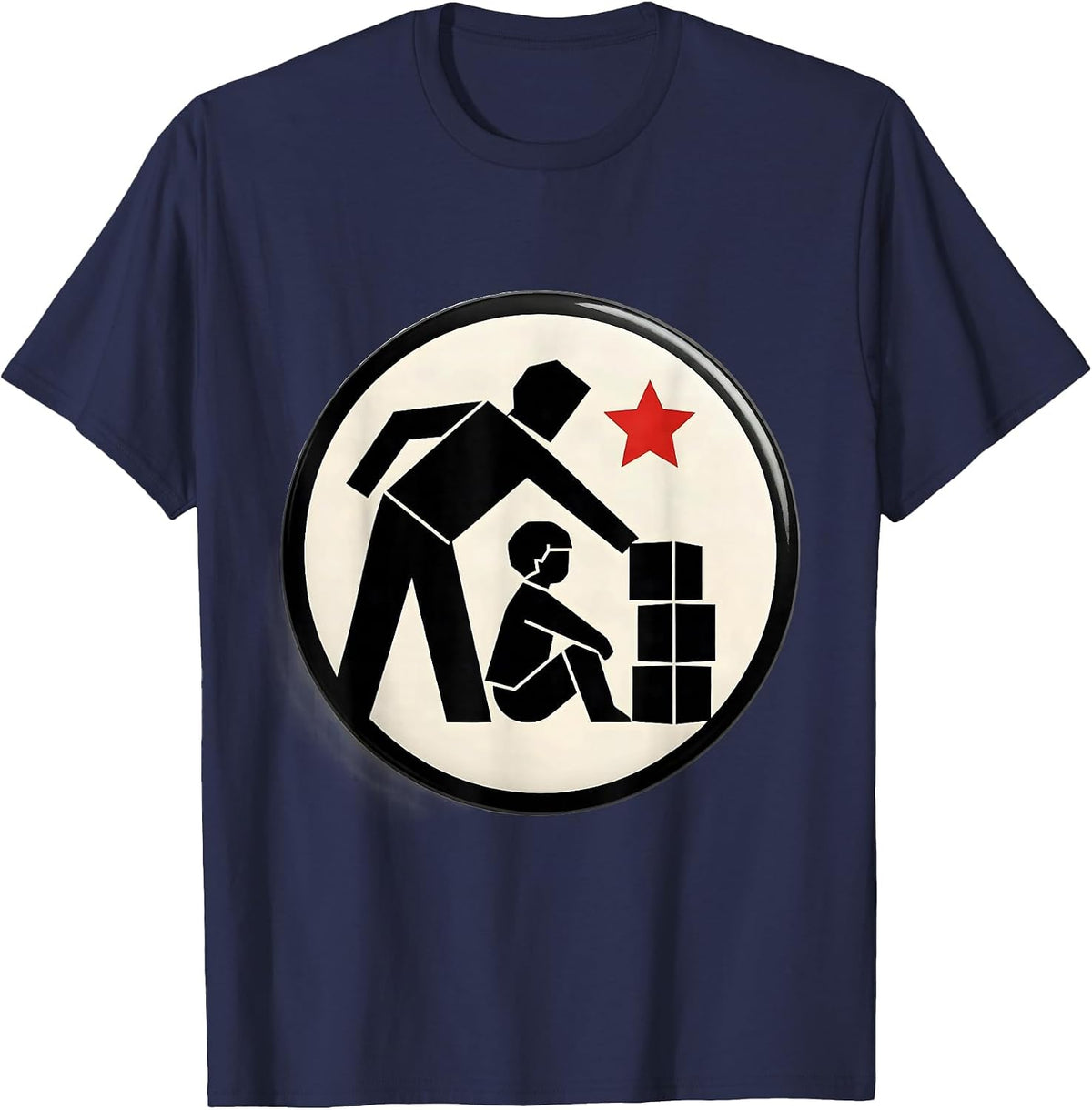 Men's Sealed Aide Support Badge Modernist Paraprofessional Gift T-Shirt - Navy Blue