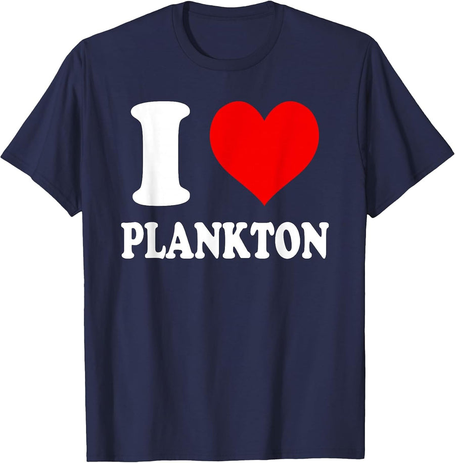 I Love Plankton T-Shirt - Navy Blue