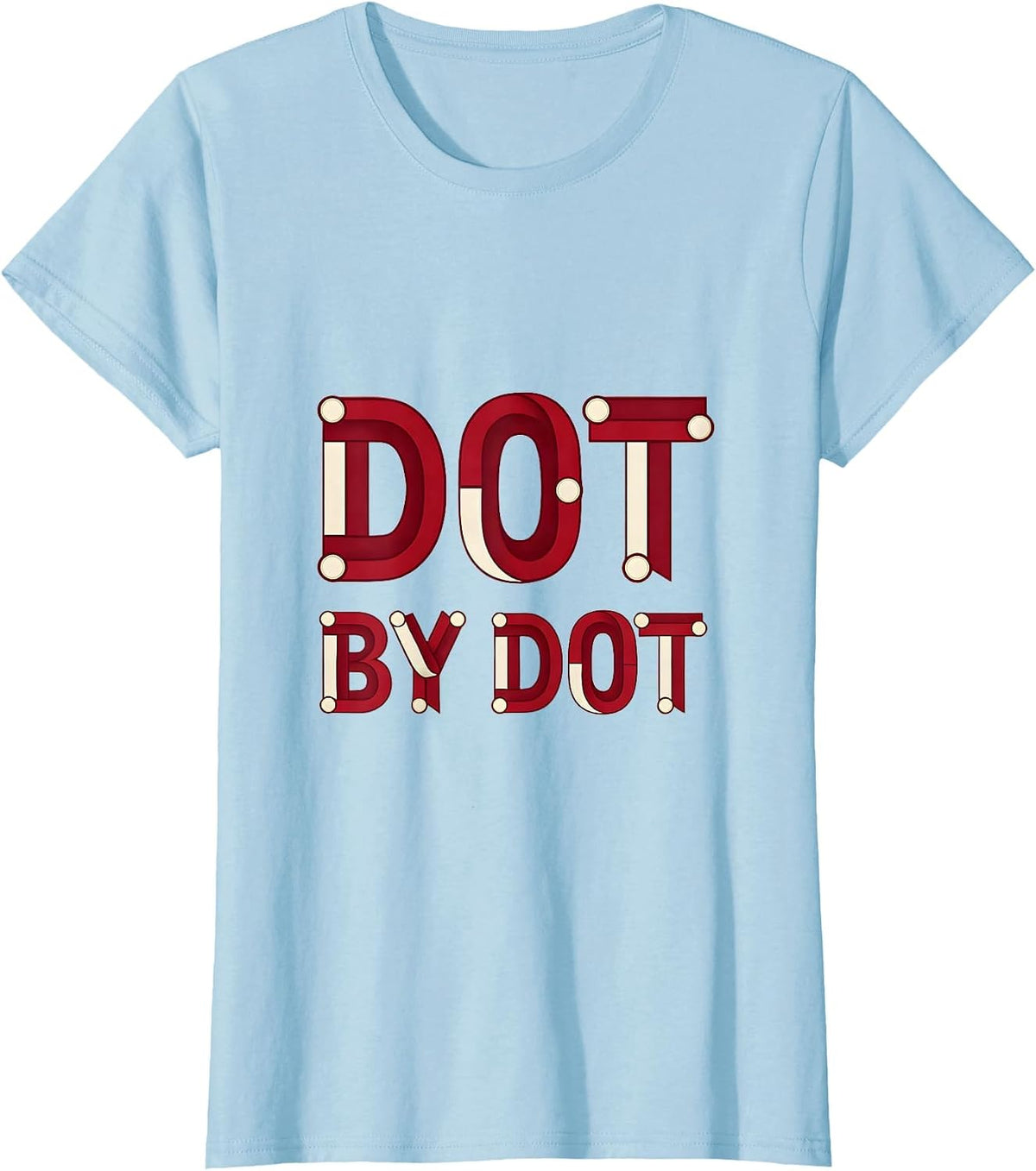 Dot By Dot Artistic Pattern Design T-Shirt - Baby Blue