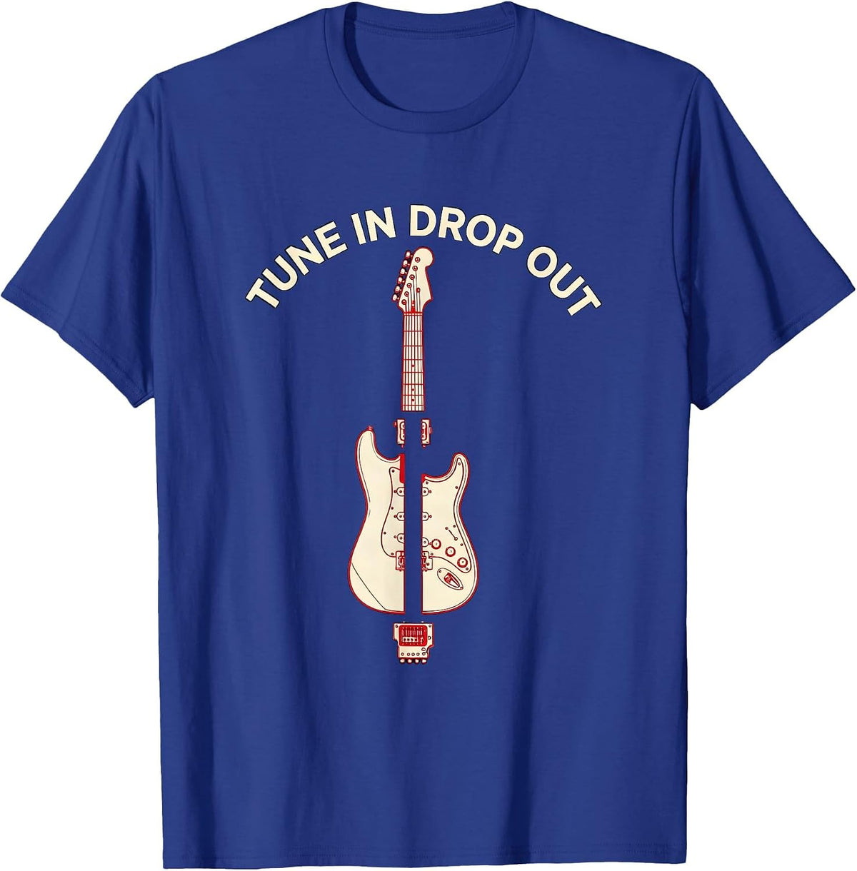Tune In Drop Out Retro Counterculture Design T-Shirt - Royal Blue