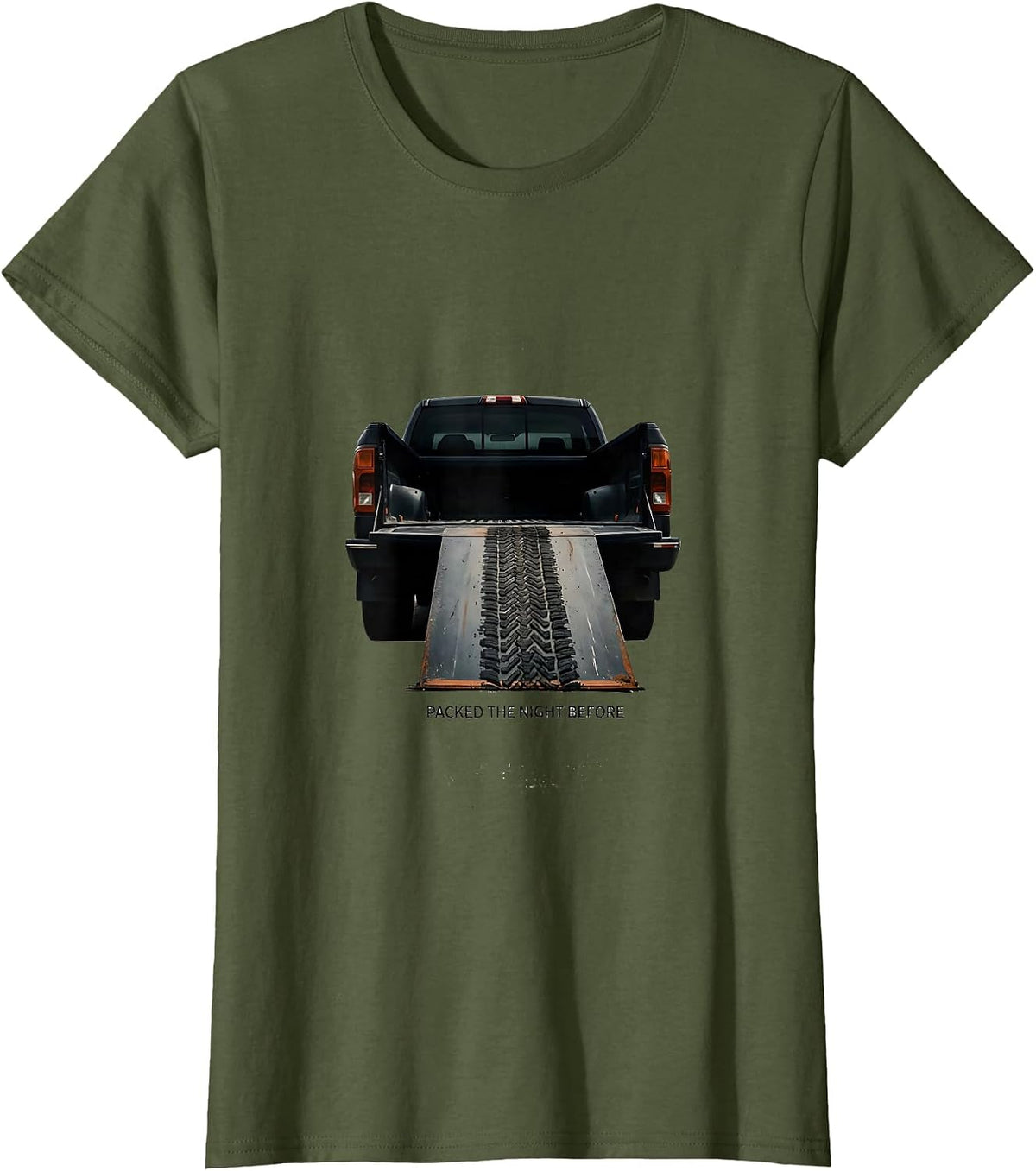 Women's Packed The Night Before Minimalist Dirt Bike Motocross Rider T-Shirt - Olive Green