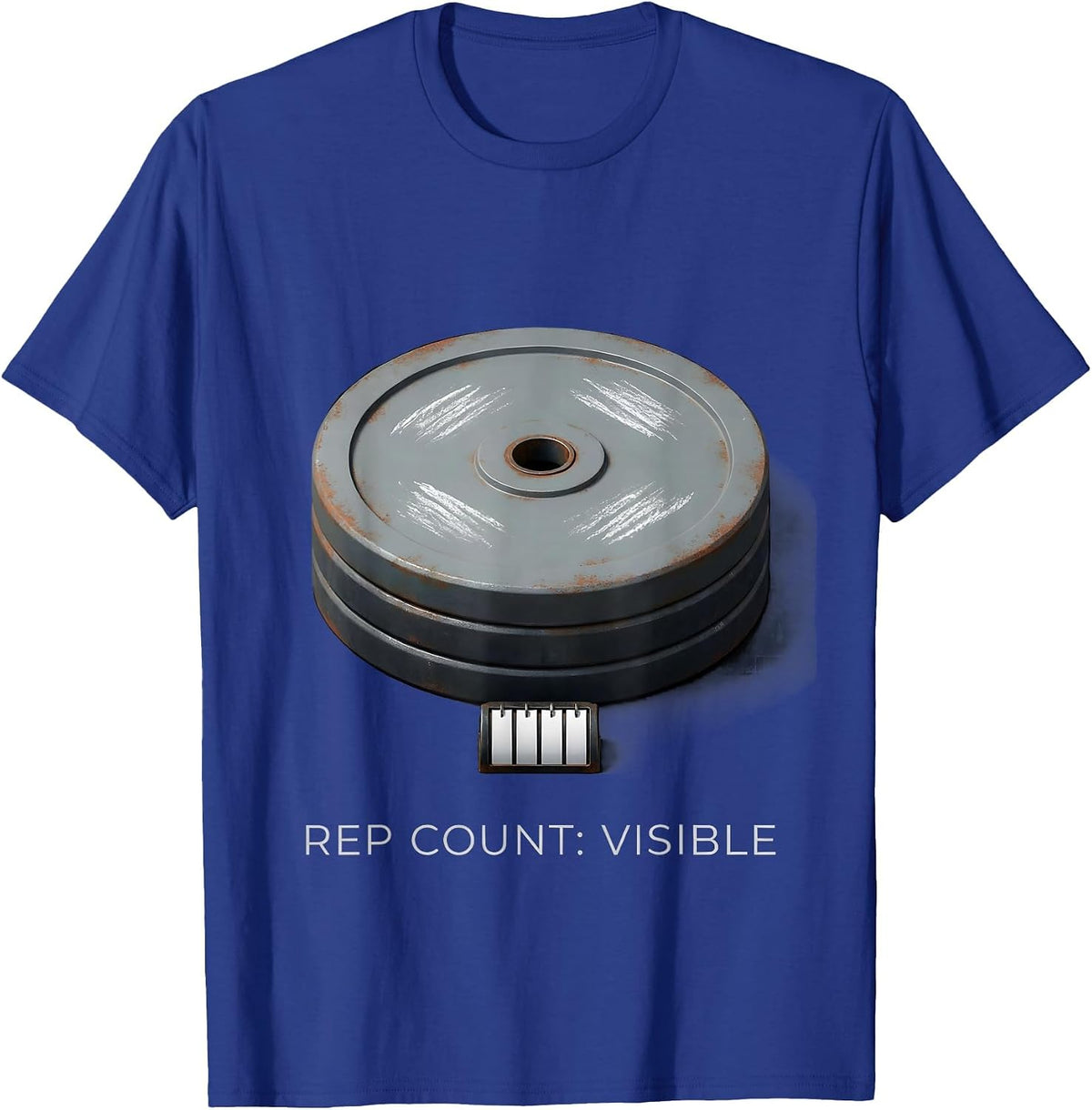 Rep Count Visible Funny Gym Meme Weightlifting Workout T-Shirt - Royal Blue