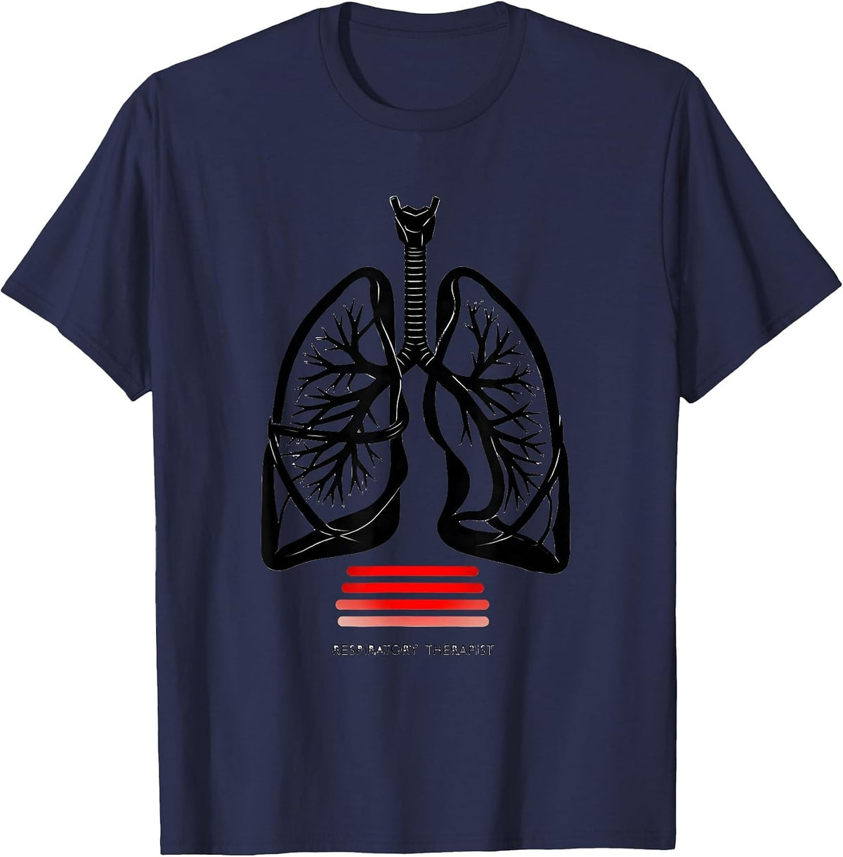 Respiratory Therapist Minimalist RT Profession Pride T-Shirt - Navy Blue