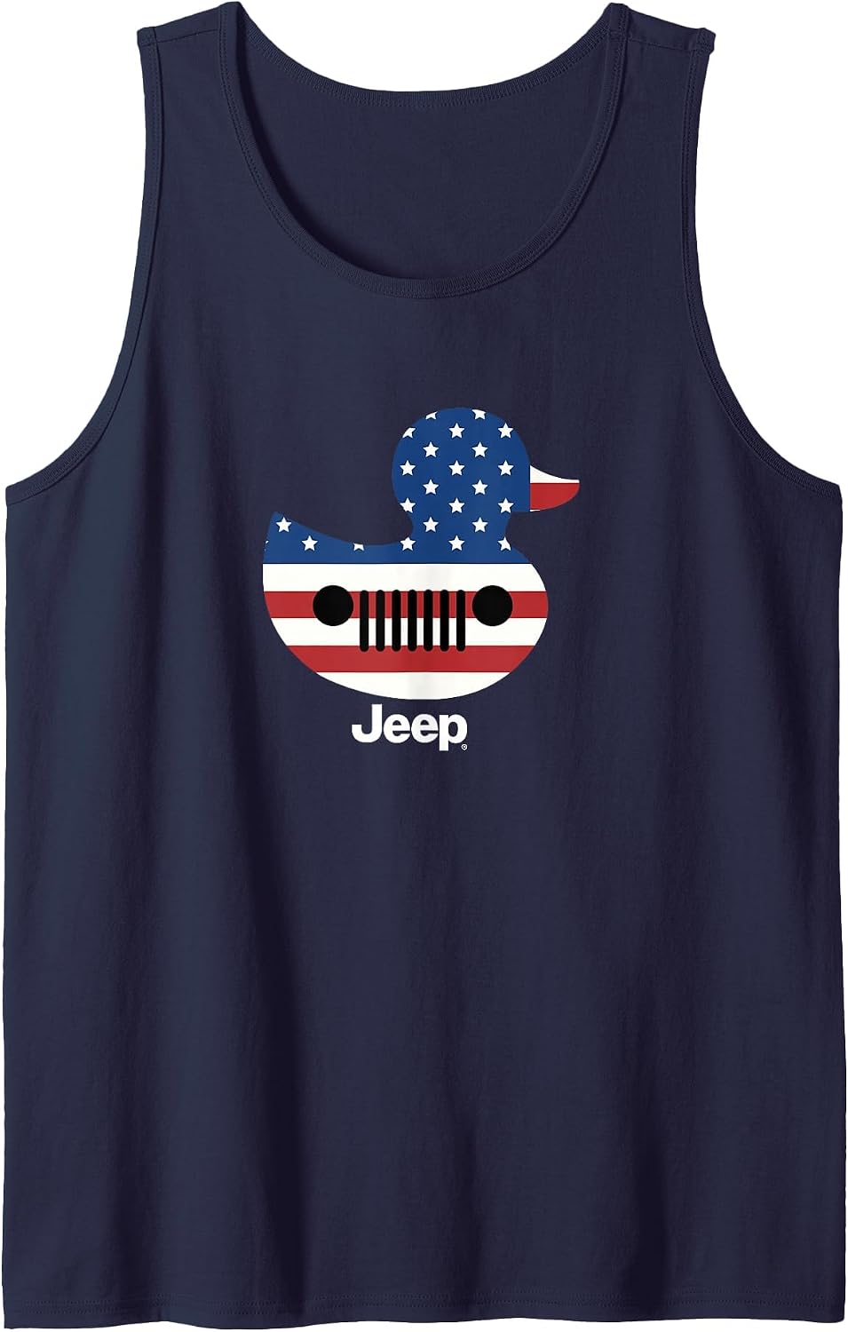 Jeep Duck American Flag Shirt | Officially Licensed Jeep Tank Top - Navy Blue