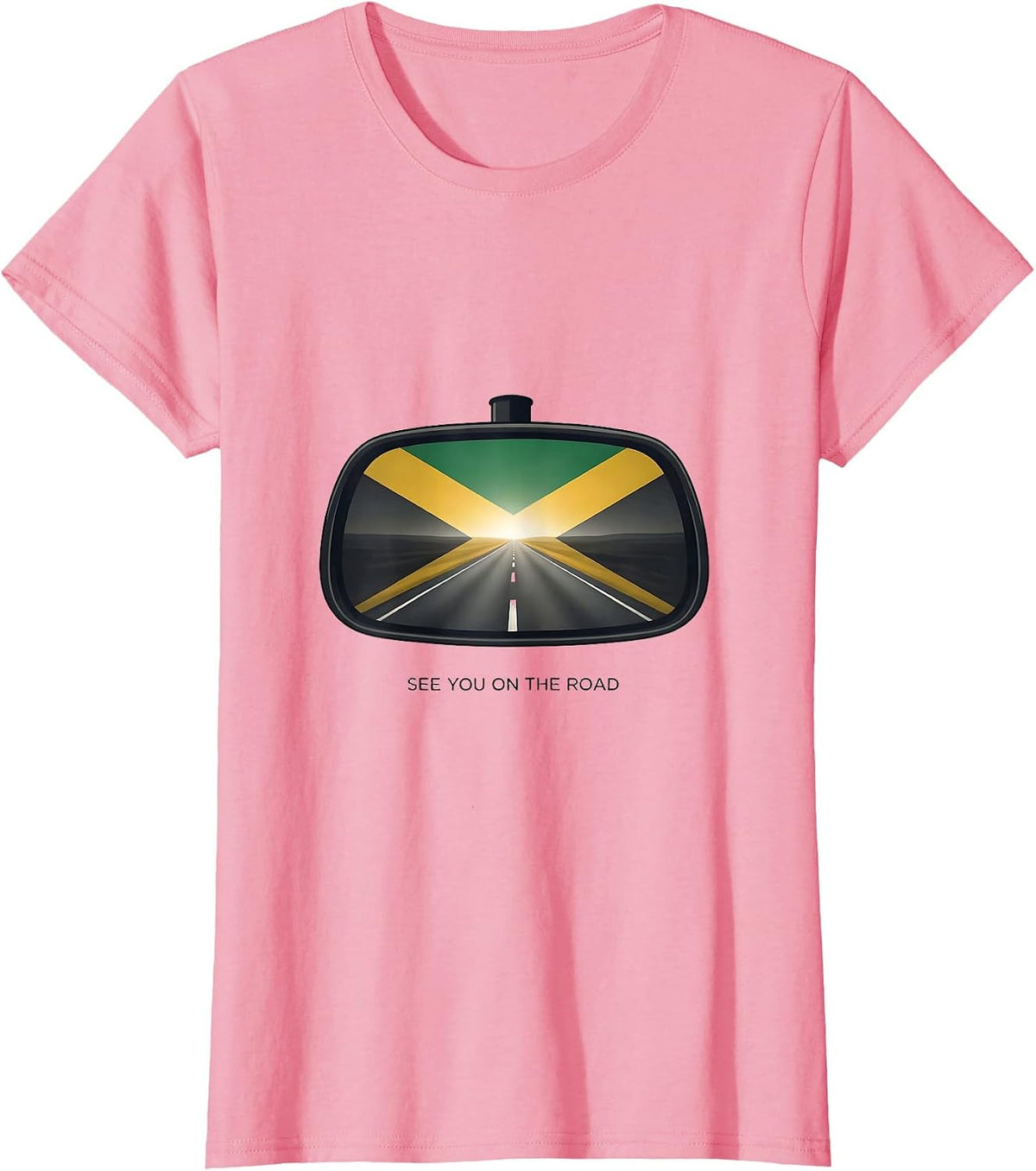 Women's See You On The Road Editorial Conceptual Jamaican Carnival T-Shirt - Pink