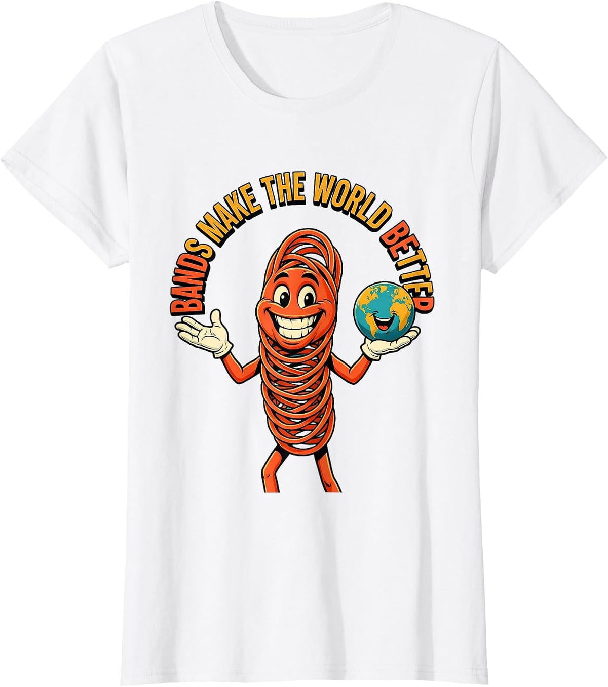 Women's Bands Make The World Better Music Lover Design T-Shirt - White