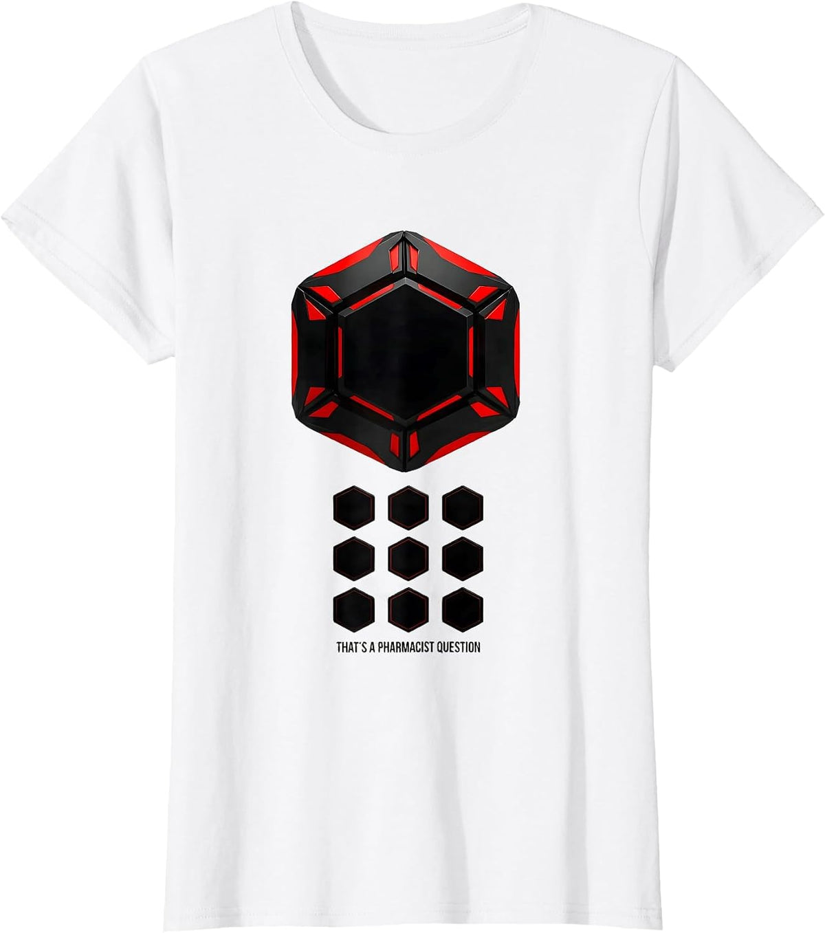 That's A Pharmacist Question Geometric Pharmacy Tech Humor T-Shirt - White