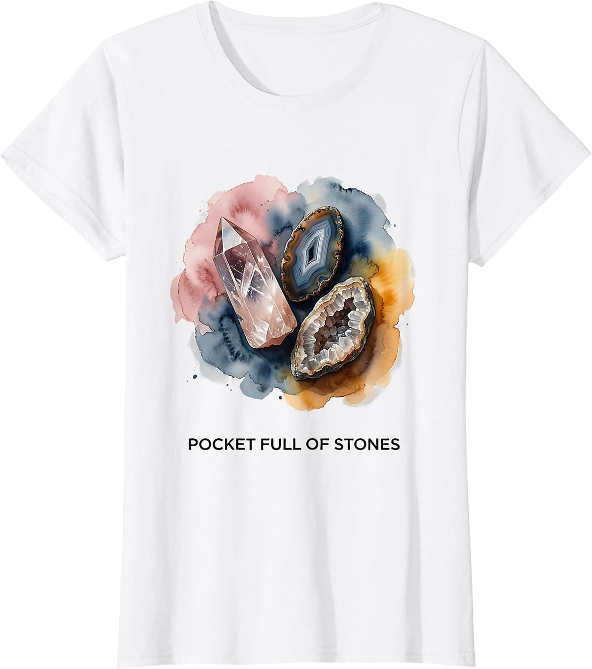Pocket Full Of Stones Rock Collecting Design T-Shirt - White