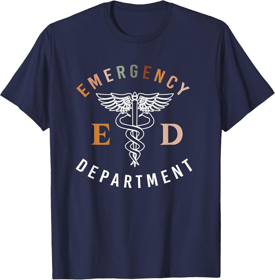 Emergency Department ER ED Emergency Room Nurse Trauma Nurse T-Shirt - Navy Blue