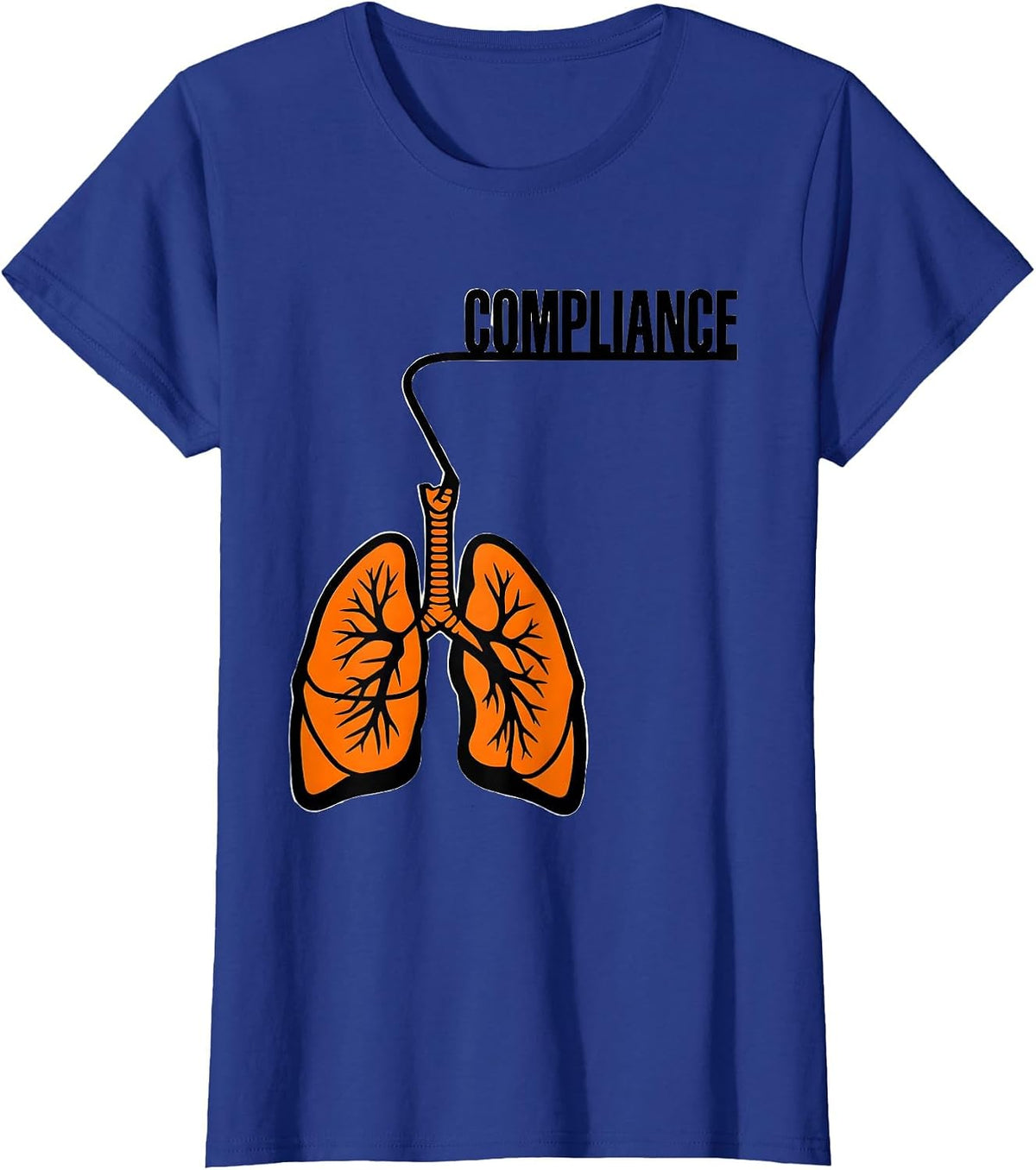 Women's Compliance Stencil Graphic Respiratory Therapist RT T-Shirt - Royal Blue
