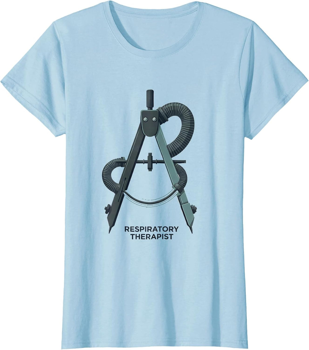 Respiratory Therapist Editorial Conceptual RT Profession T-Shirt - Baby Blue