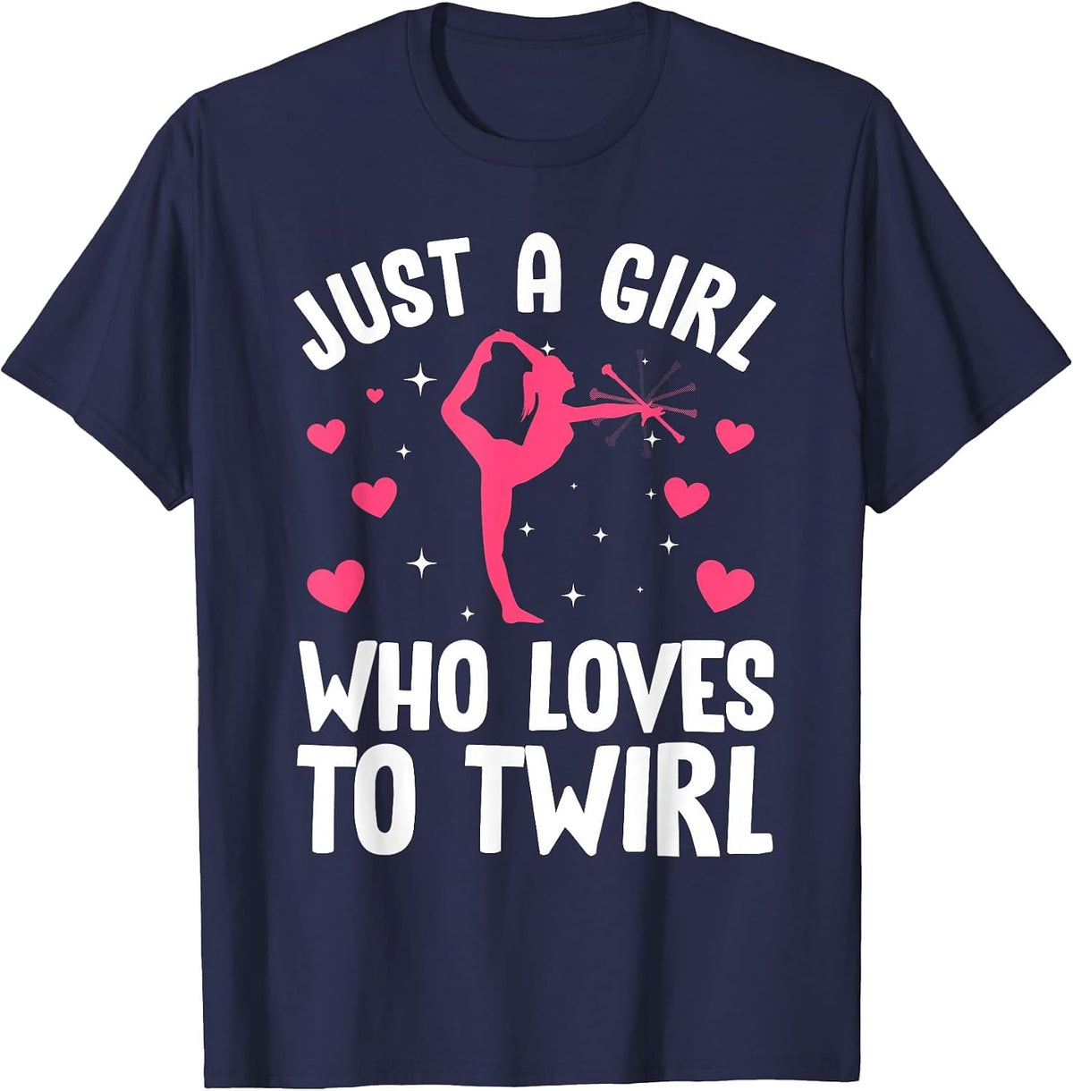Best Baton Twirling Art for Women Girls Twirler Majorette T-Shirt - Navy Blue