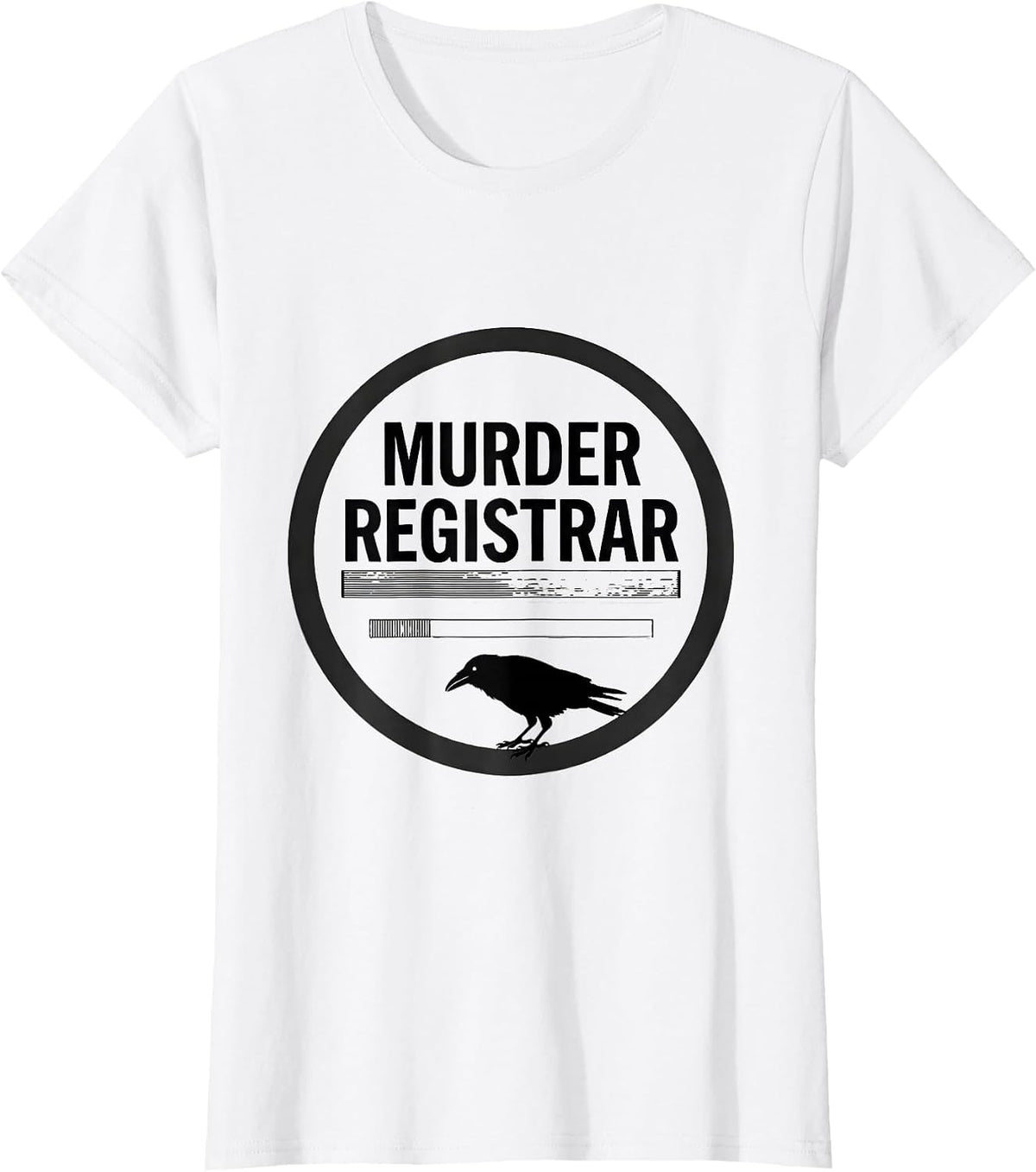 Women's Murder Registrar Funny Crow Dark Humor Gothic Bird Lover T-Shirt - White