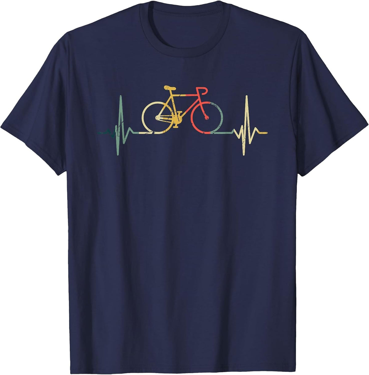 Cyclist Heartbeat Cycling T-Shirt - Navy Blue