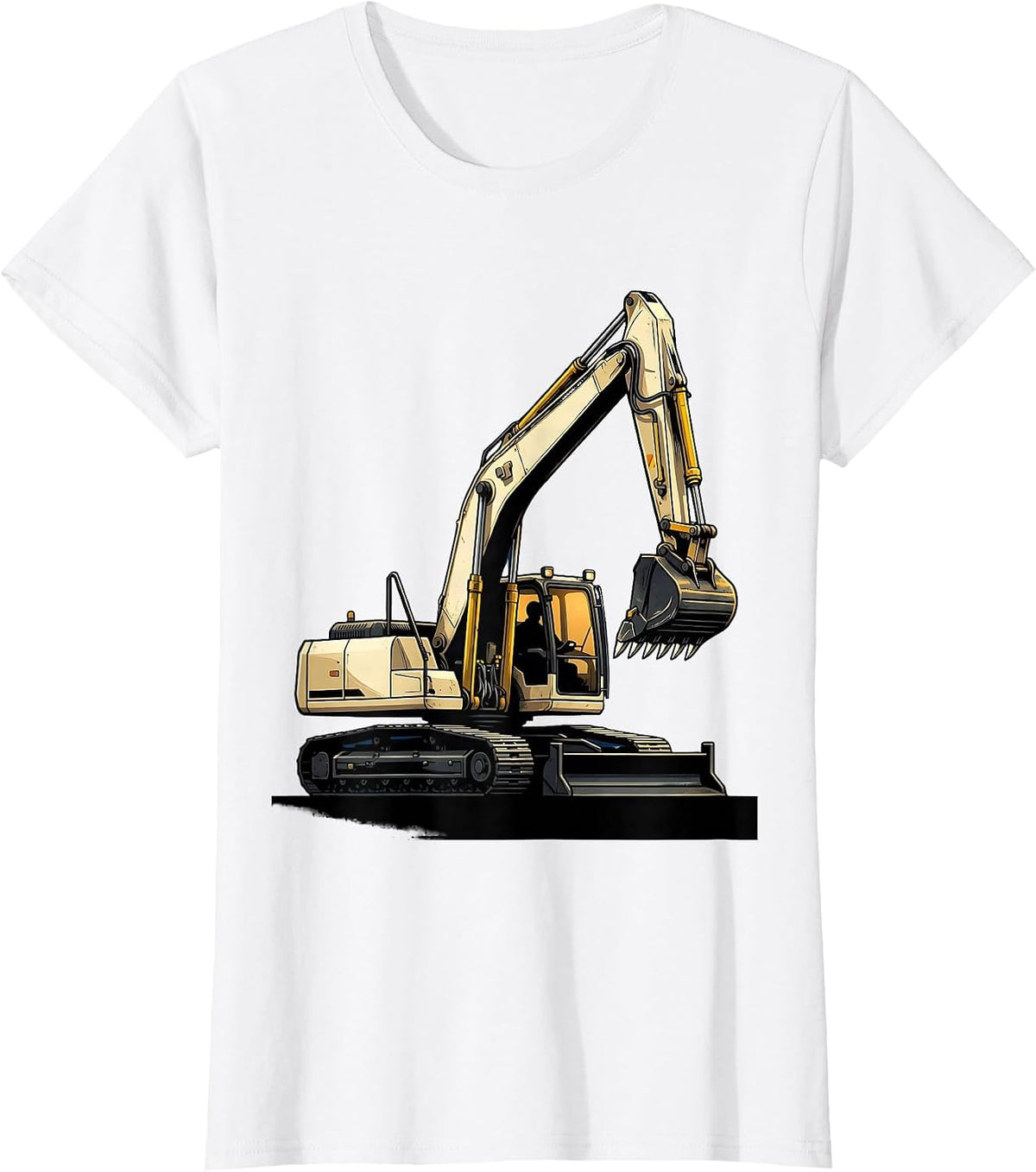 Women's Reduced Excavator Operator Vintage Sign Painter Badge T-Shirt - White