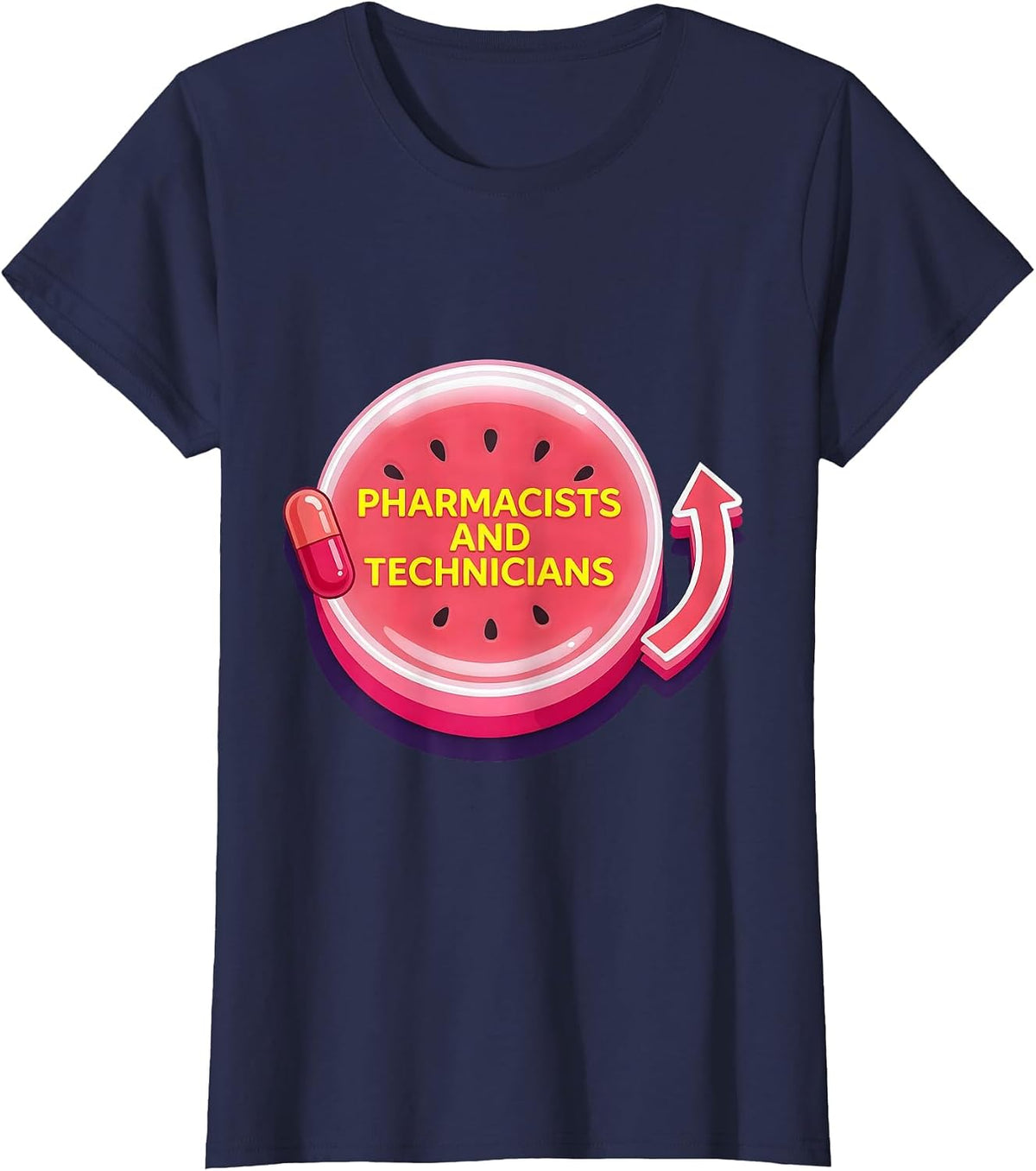 Women's Pharmacists And Technicians Funny Pharmacy Squad Workplace T-Shirt - Navy Blue