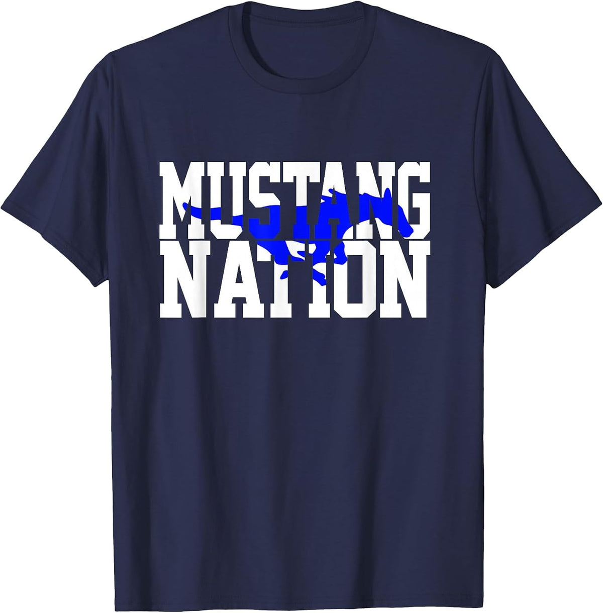 Friendswood Mustang, Mustang Nation T-Shirt - Navy Blue