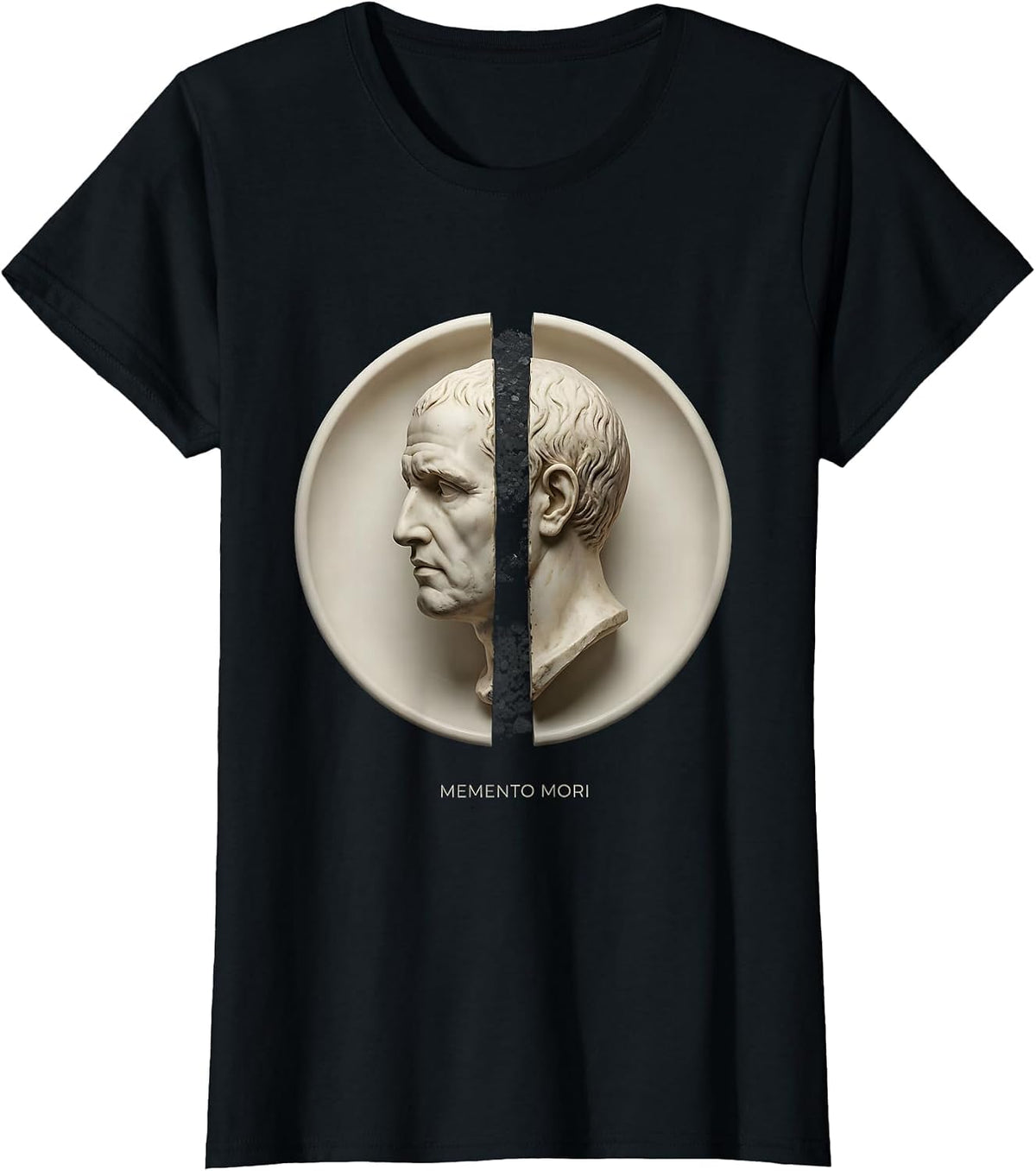 Memento Mori Minimalist Philosopher Stoic Philosophy Quote T-Shirt - Black