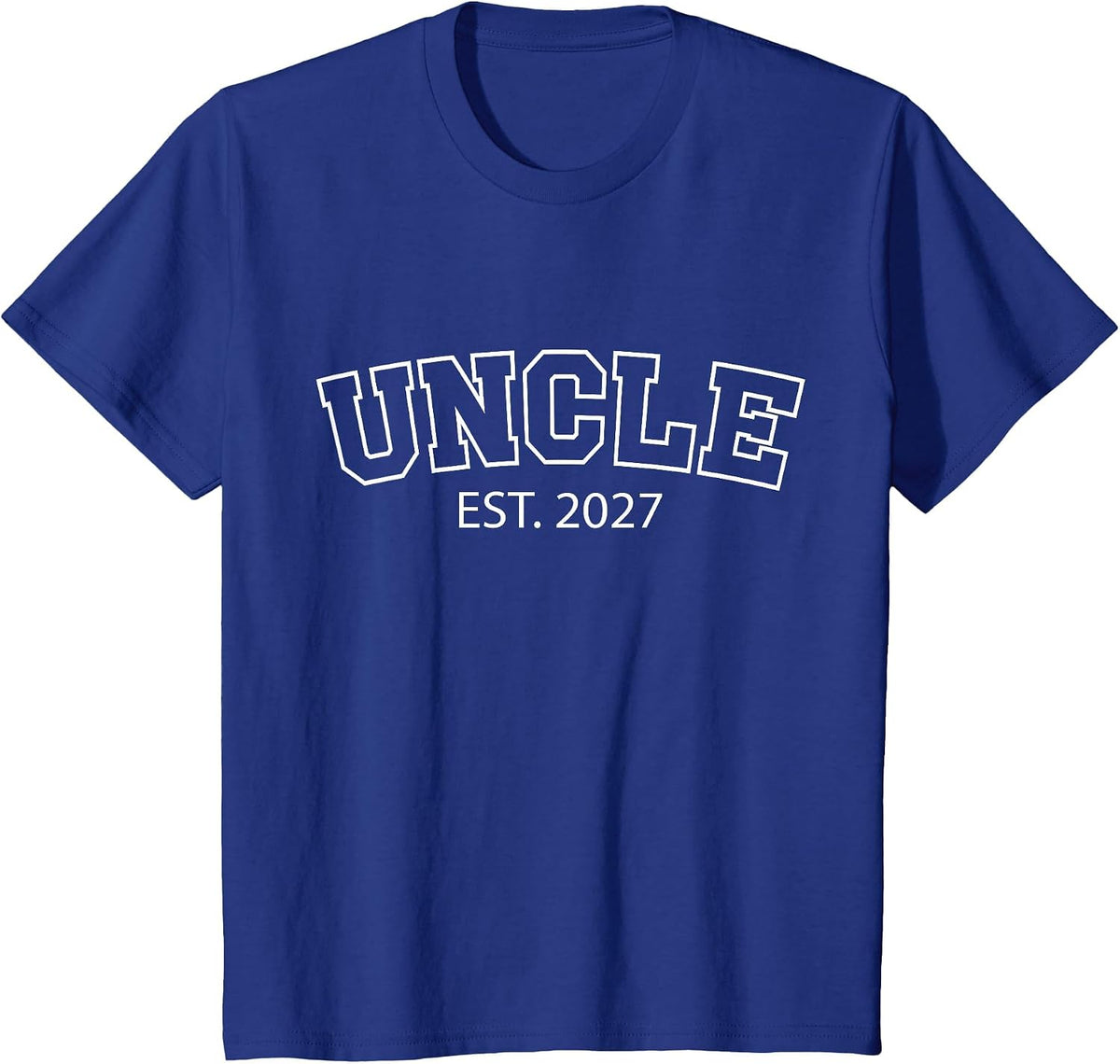 Uncle Est 2027 New Uncle Announcement Fathers Day T-Shirt - Royal Blue