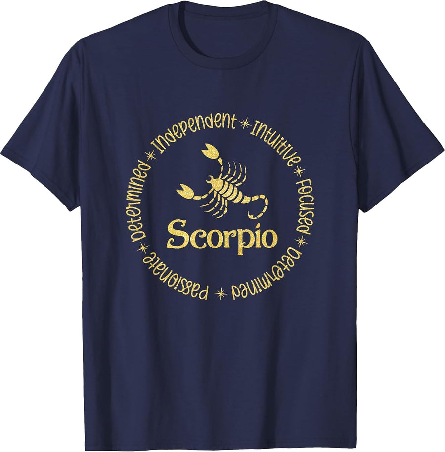 Scorpio Zodiac Sign - Scorpio Zodiac Birthday T-Shirt - Navy Blue