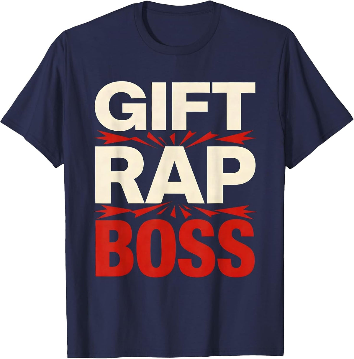 Men's Gift Rap Boss Funny Hip Hop Christmas Party T-Shirt - Navy Blue