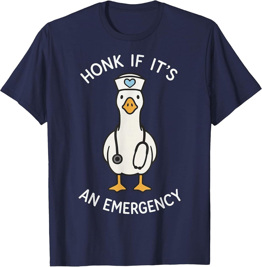Honk If It's an Emergency T-Shirt - Navy Blue