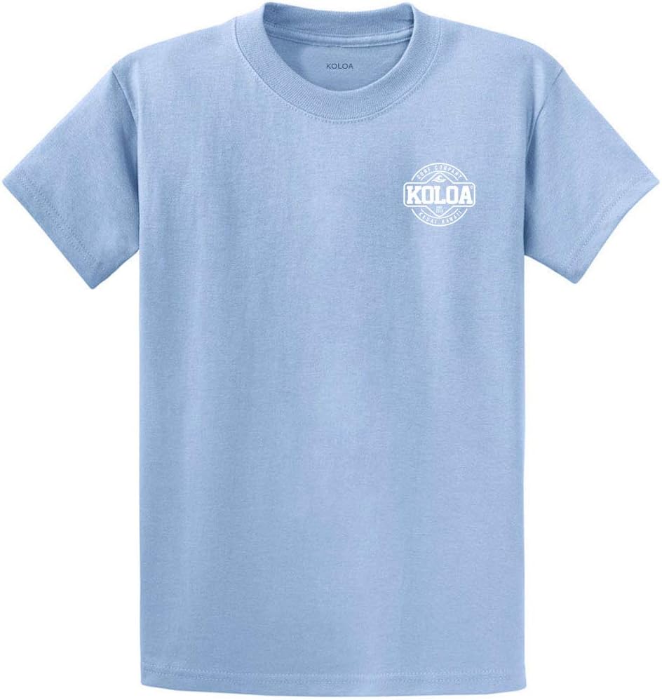 Koloa Surf Mens Dawn Patrol Logo Heavyweight Tees - Light Blue \/ White