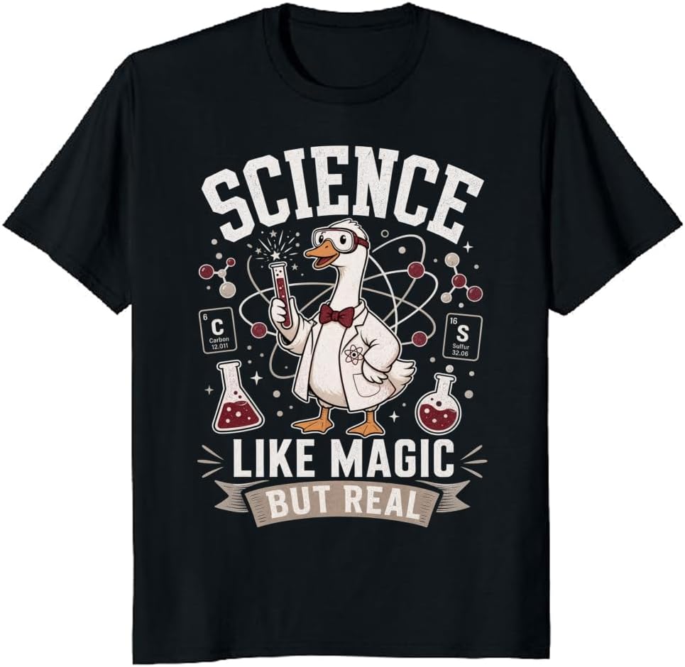 Science Teacher Energy T-Shirt Cute Goose Lab Graphic Tee - S3