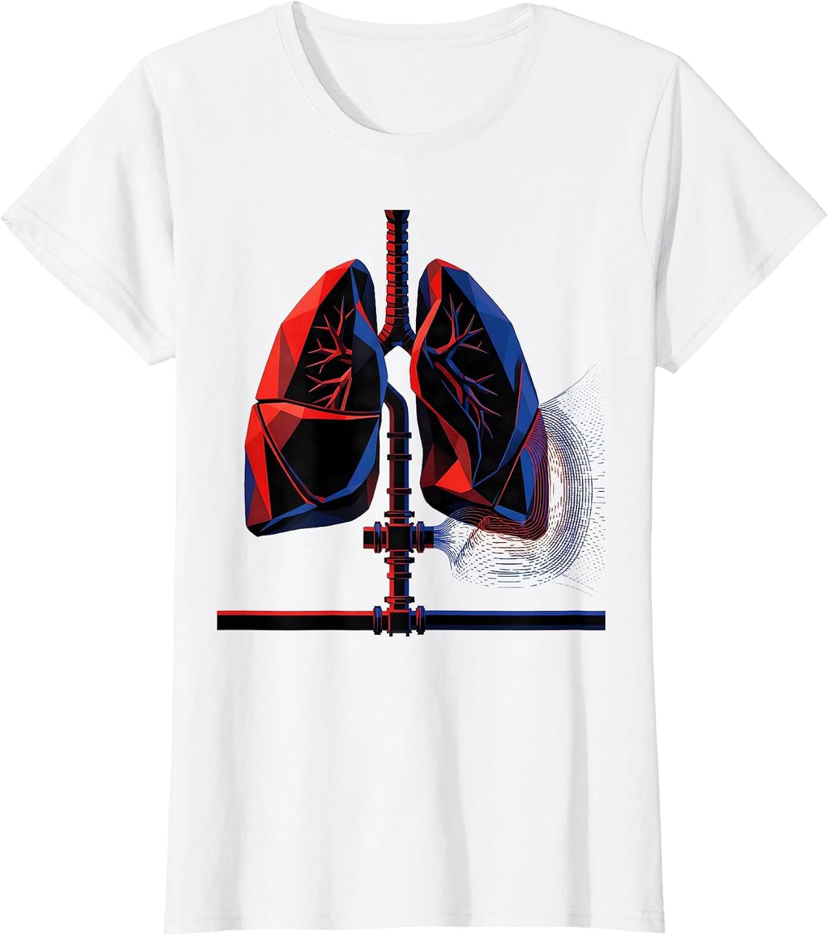 Geometric Lung Lobes Respiratory Therapist RT Pride T-Shirt - White