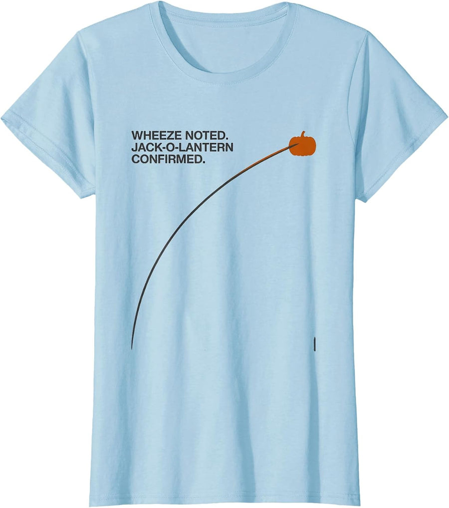 Women's Wheeze Noted Jack-O-Lantern Confirmed Respiratory Therapist T-Shirt - Baby Blue