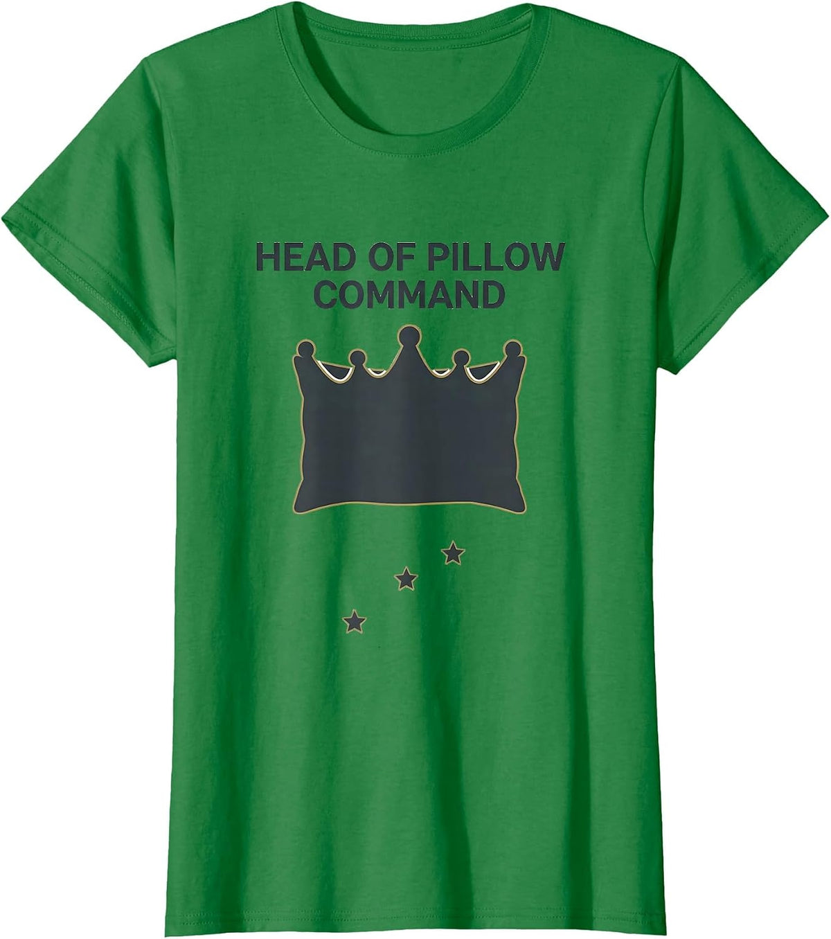 Head Of Pillow Command Editorial Conceptual Slumber Party T-Shirt - Kelly Green