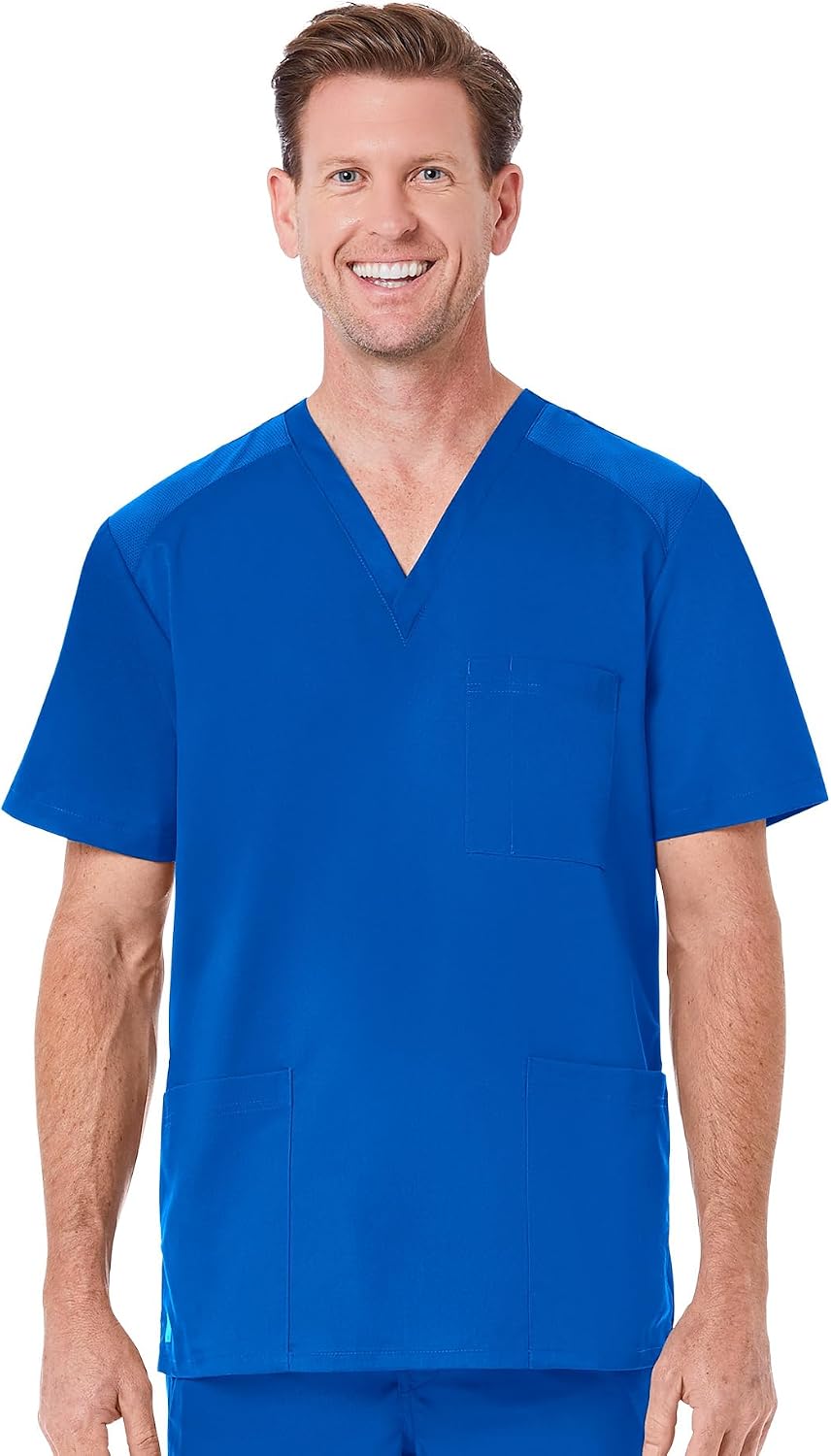 Maevn EON Men's Mesh Panel 3-Pocket V-Neck Top - Royal Blue