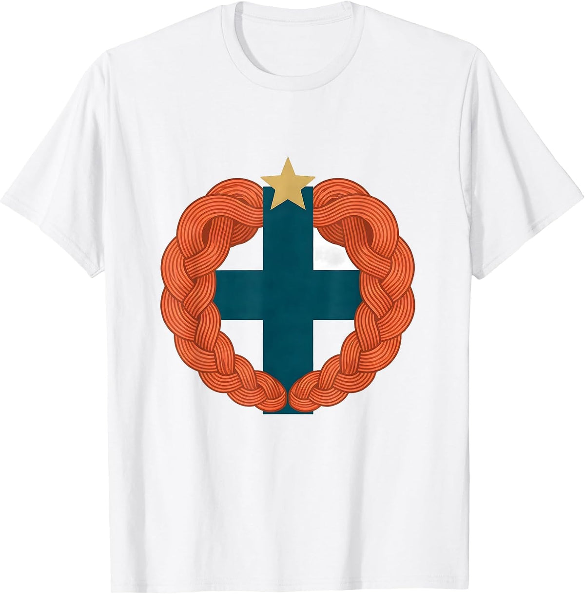 Multiplication Cross Crown Equality Greater Than Division T-Shirt - White