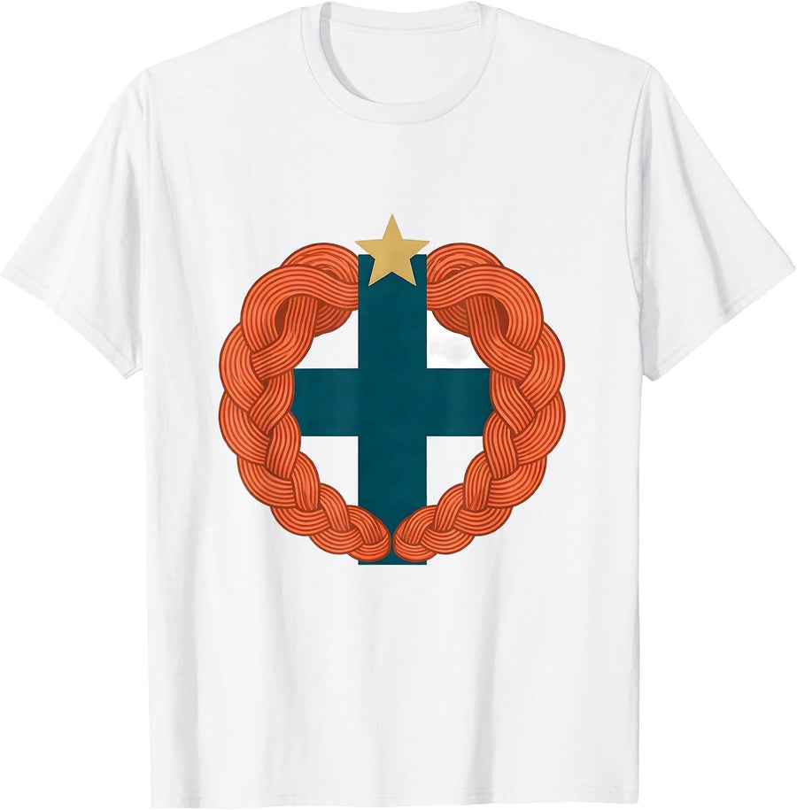 Multiplication Cross Crown Equality Greater Than Division T-Shirt - White