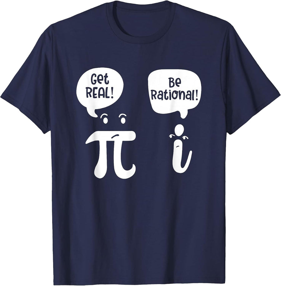 Get Real Be Rational, Math Teacher T-Shirt - Navy Blue