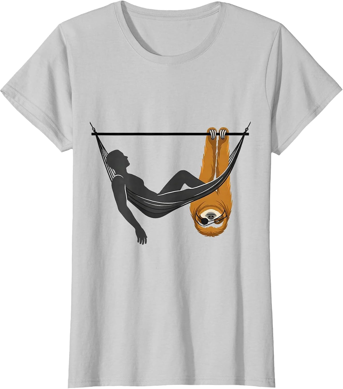 Sloth Body Reclined Chill Humor Gift T-Shirt - Silver Grey