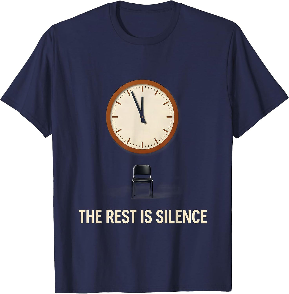 The Rest Is Silence Witty Shakespeare Literary Humor Drama T-Shirt - Navy Blue