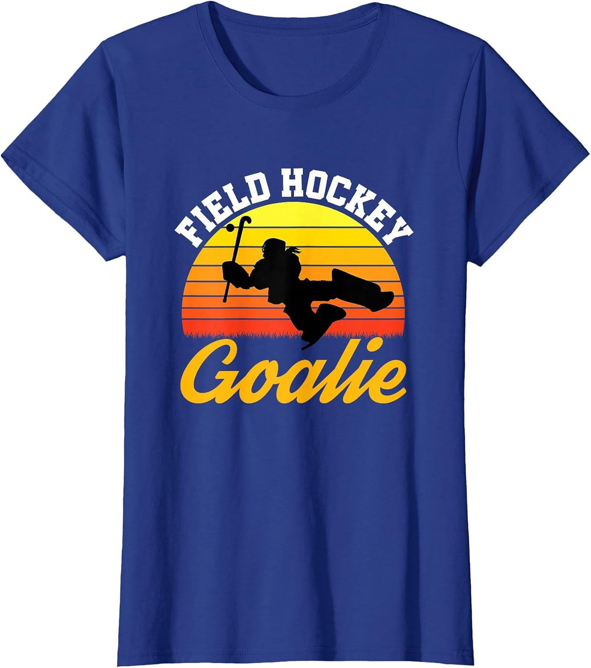 Retro Field Hockey Goalie T-Shirt - Royal Blue