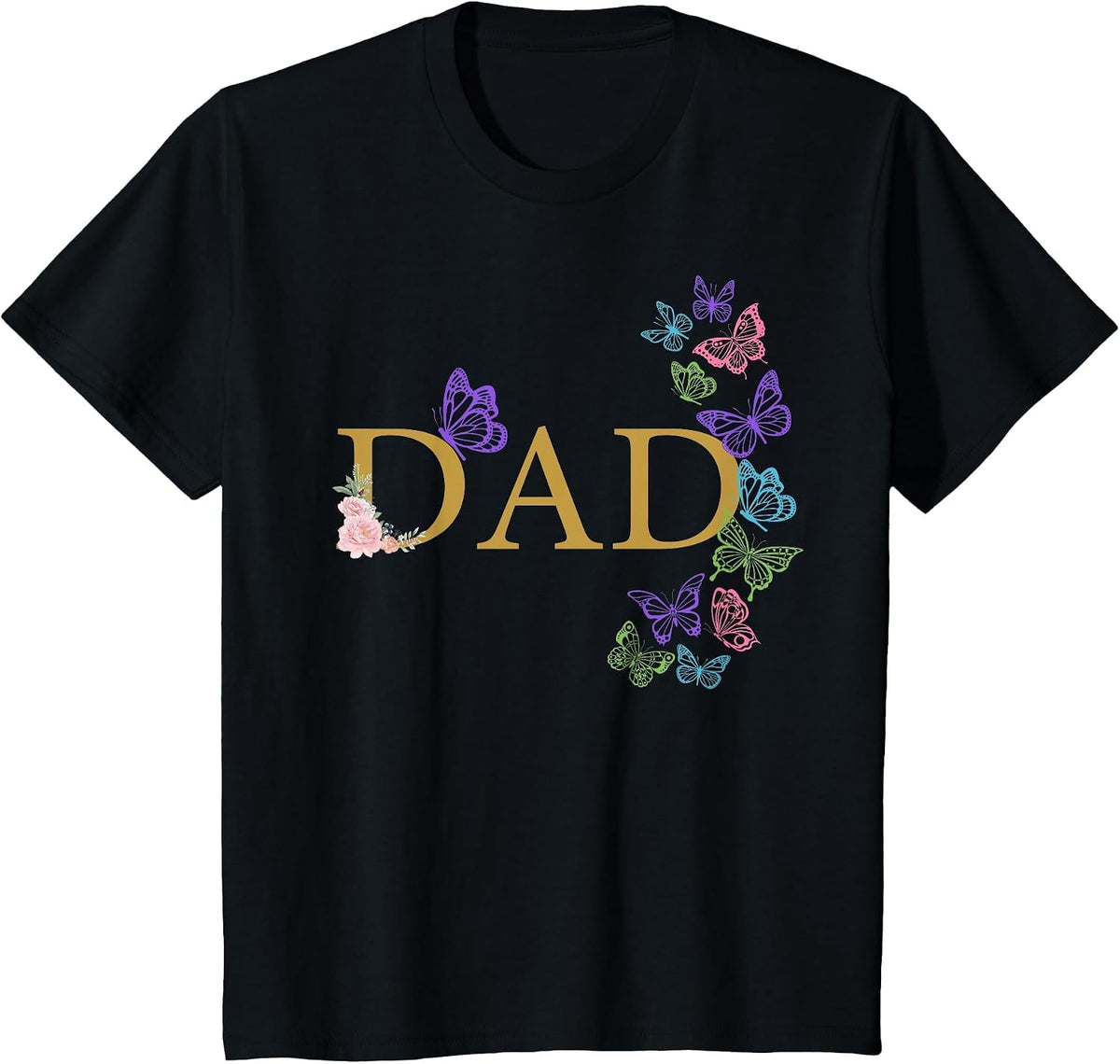Dad of The Birthday for Girl Butterfly Family 1st Birthday T-Shirt - Black