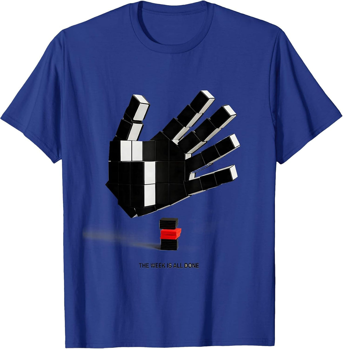 Men's The Week Is All Done Funny ASL Sign Language Teacher T-Shirt - Royal Blue