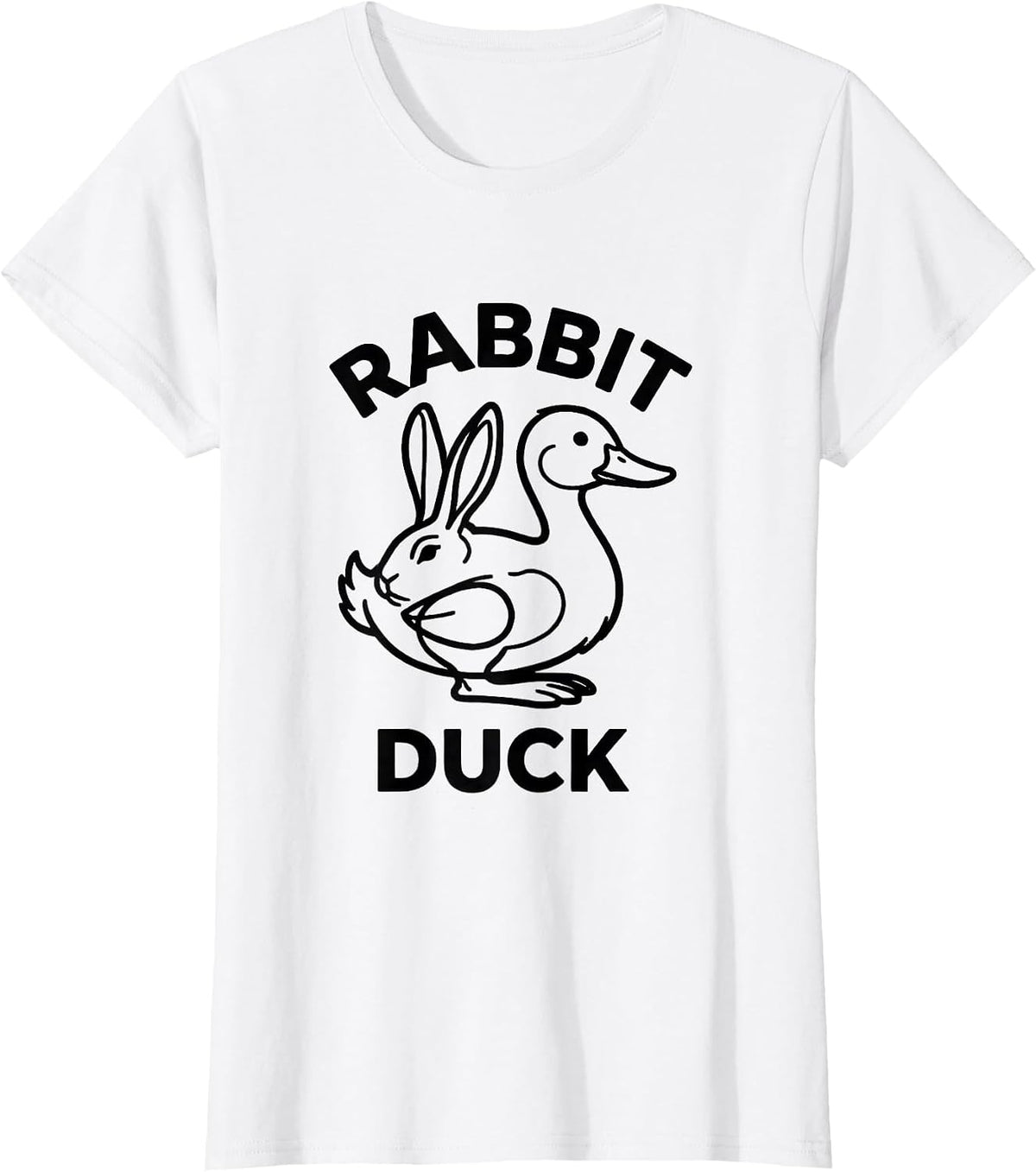 Rabbit Duck Philosophy Wittgenstein Optical Illusion T-Shirt - White