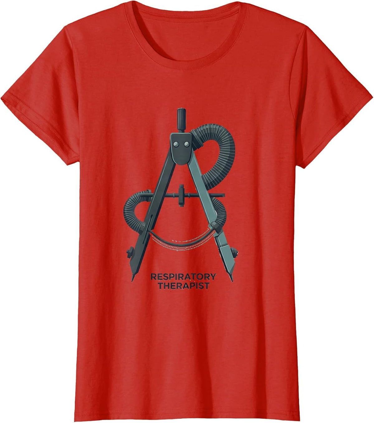 Respiratory Therapist Editorial Conceptual RT Profession T-Shirt - Red