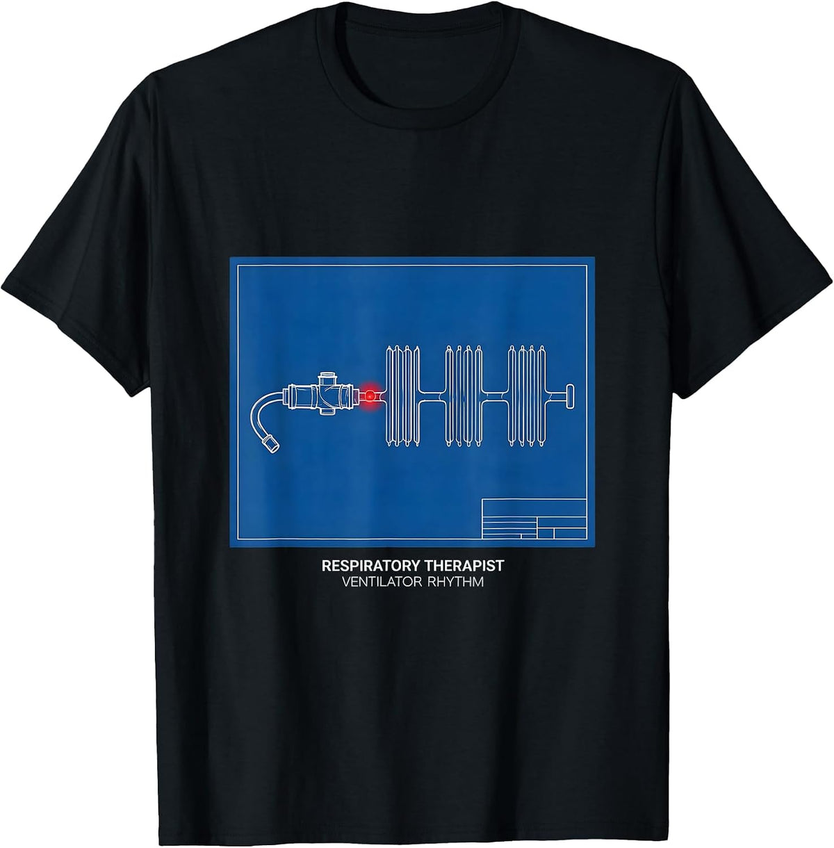 Men's Respiratory Therapist Ventilator Rhythm T-Shirt - Black