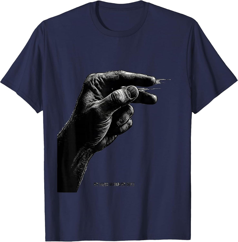 My Hands Outrun My Voice Funny ASL Sign Language Teacher T-Shirt - Navy Blue